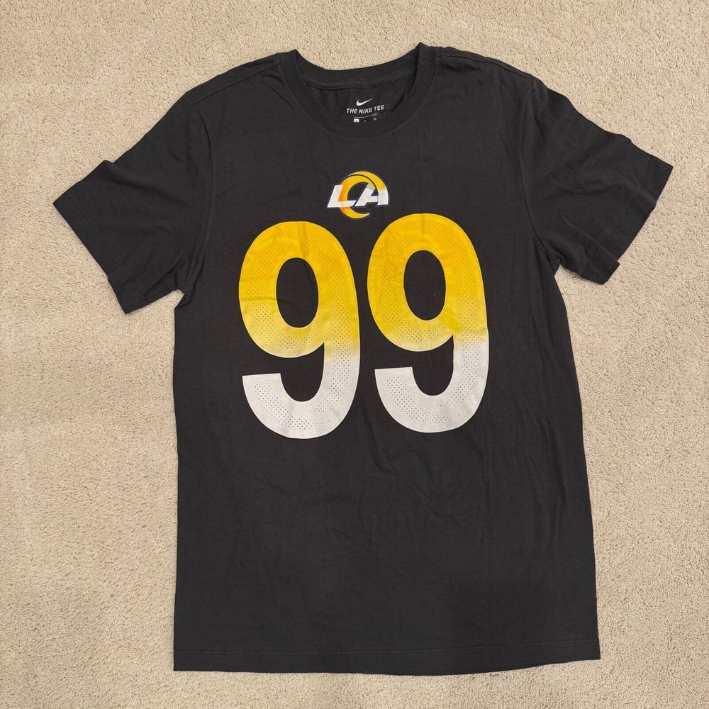 Nike Men NFL Rams Aaron Donald #99 Anthracite T-Shirt Sz Small NEW
